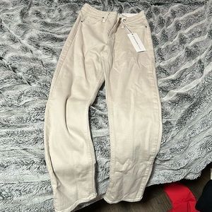 Tan, size 24, just black denim jeans
